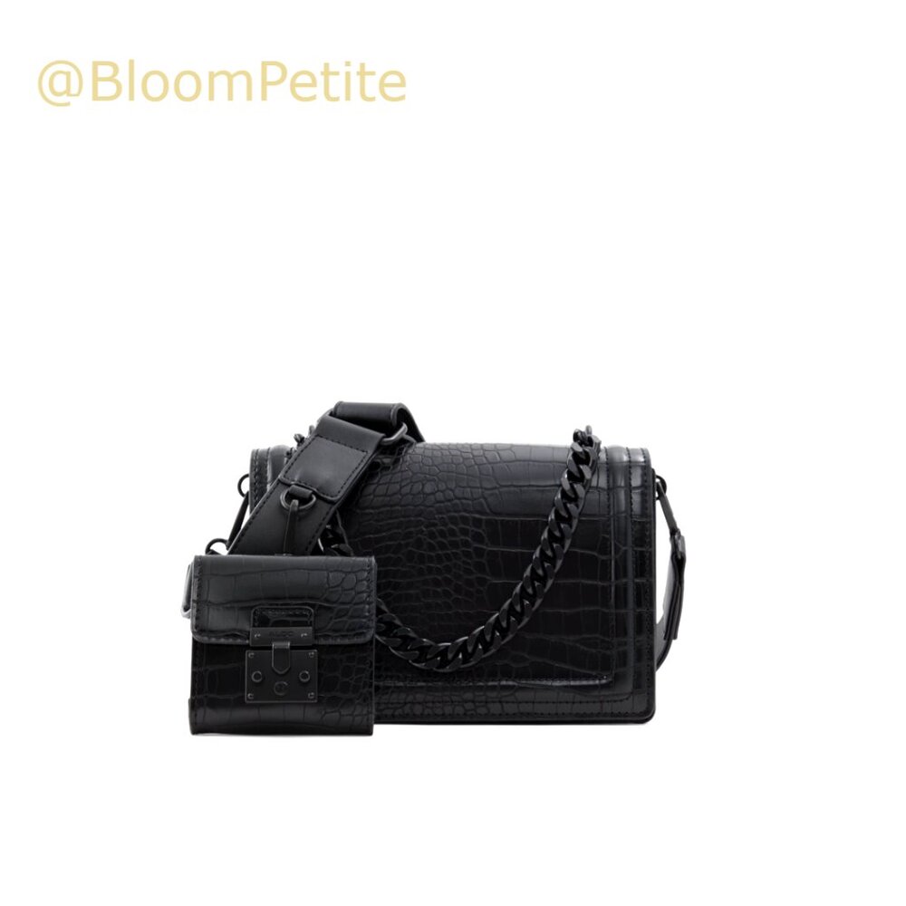 Crossbody Bag with Synthetic Materials, Versatile Wear